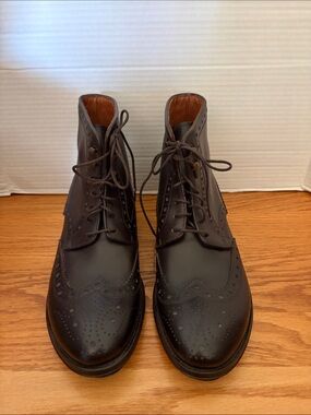 Antonio Maurizi Men's Brown Wingtip Lace-Up Boots